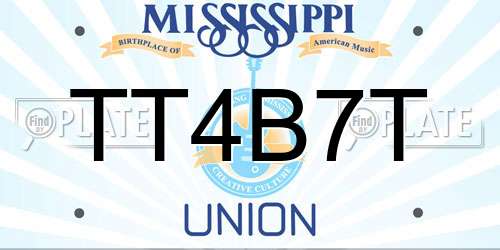 TT4B7T Mississippi License Plate