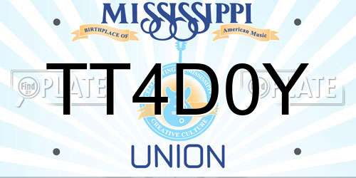 TT4D0Y Mississippi License Plate