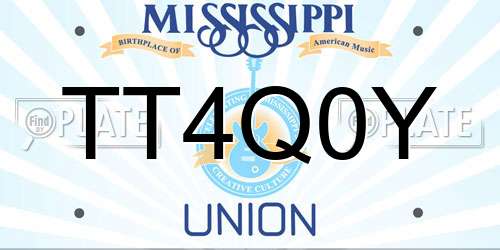 TT4Q0Y Mississippi License Plate