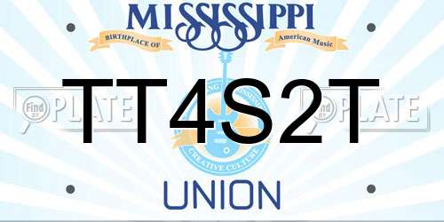 TT4S2T Mississippi License Plate