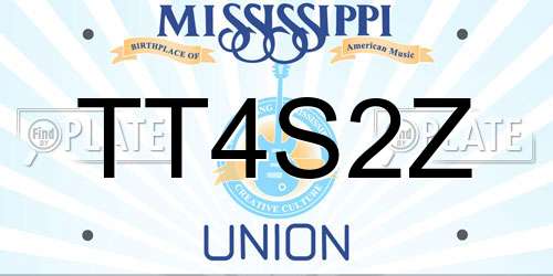 TT4S2Z Mississippi License Plate