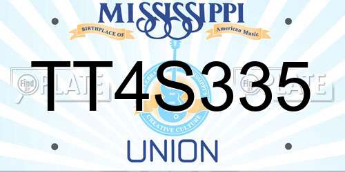 TT4S335 Mississippi License Plate