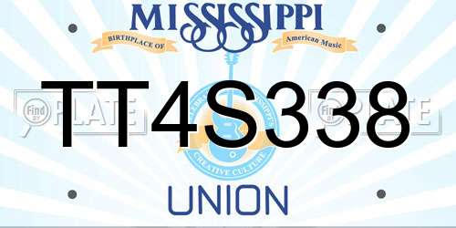 TT4S338 Mississippi License Plate