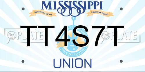 TT4S7T Mississippi License Plate