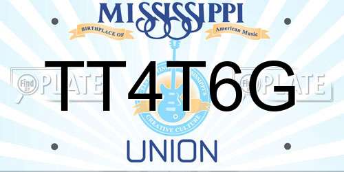 TT4T6G Mississippi License Plate