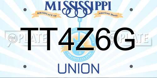 TT4Z6G Mississippi License Plate