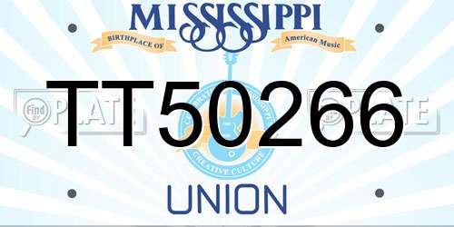 TT50266 Mississippi License Plate