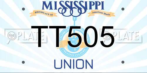 TT505 Mississippi License Plate