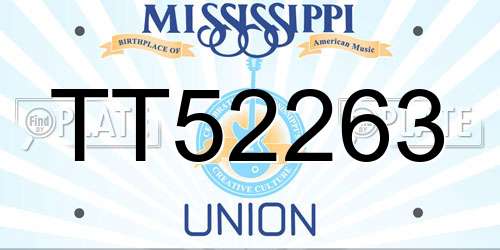 TT52263 Mississippi License Plate