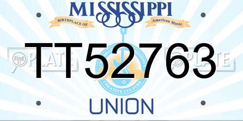 TT52763 Mississippi License Plate