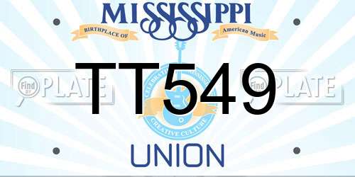 TT549 Mississippi License Plate