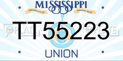 TT55223 Mississippi License Plate