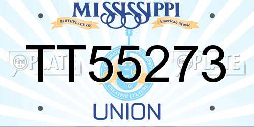 TT55273 Mississippi License Plate