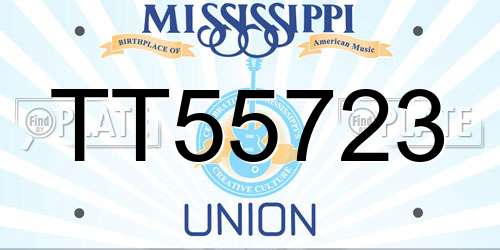 TT55723 Mississippi License Plate