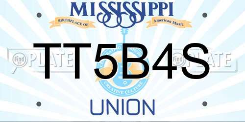 TT5B4S Mississippi License Plate