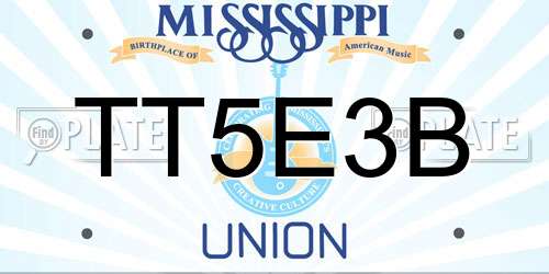 TT5E3B Mississippi License Plate