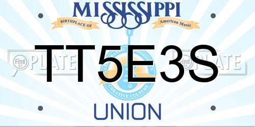 TT5E3S Mississippi License Plate