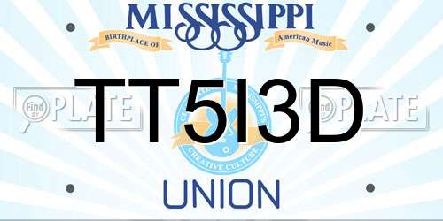 TT5I3D Mississippi License Plate