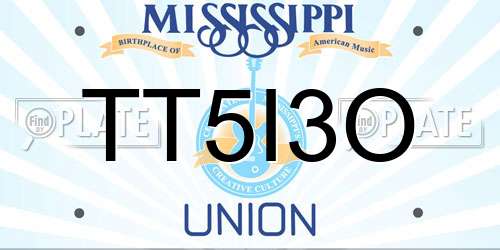 TT5I3O Mississippi License Plate