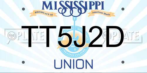 TT5J2D Mississippi License Plate
