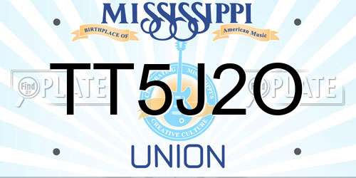 TT5J2O Mississippi License Plate