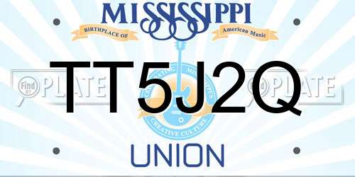 TT5J2Q Mississippi License Plate