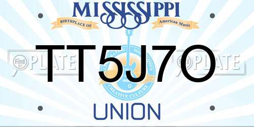 TT5J7O Mississippi License Plate