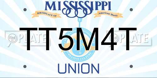 TT5M4T Mississippi License Plate