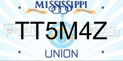 TT5M4Z Mississippi License Plate
