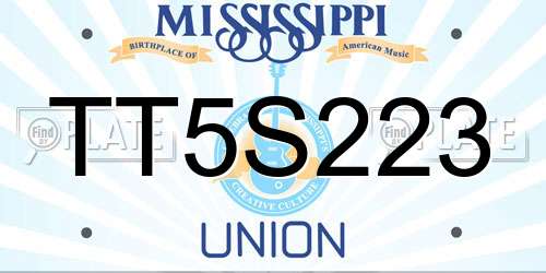 TT5S223 Mississippi License Plate