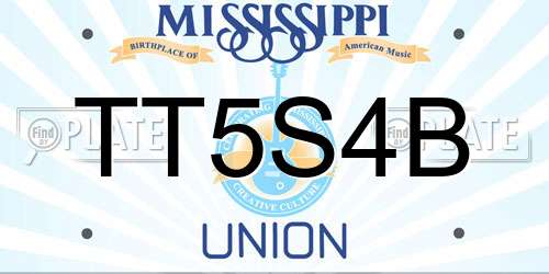 TT5S4B Mississippi License Plate