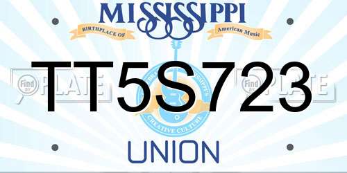 TT5S723 Mississippi License Plate