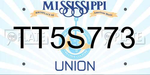TT5S773 Mississippi License Plate