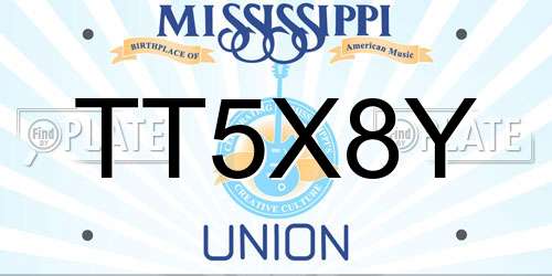 TT5X8Y Mississippi License Plate