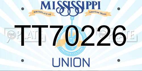 TT70226 Mississippi License Plate
