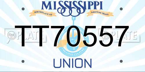 TT70557 Mississippi License Plate