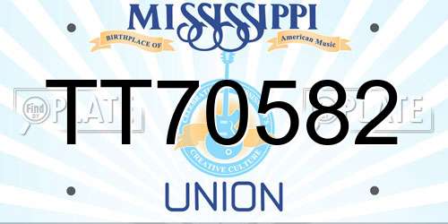 TT70582 Mississippi License Plate