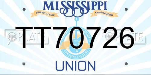 TT70726 Mississippi License Plate