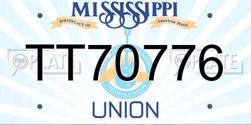 TT70776 Mississippi License Plate