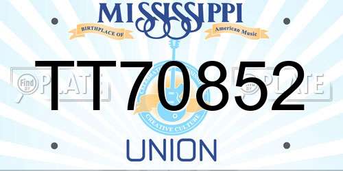 TT70852 Mississippi License Plate