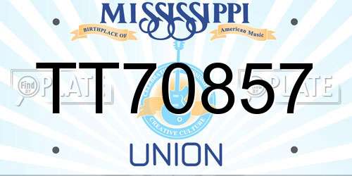 TT70857 Mississippi License Plate
