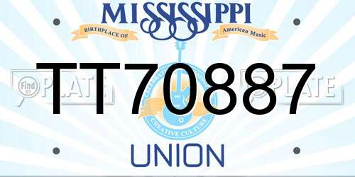 TT70887 Mississippi License Plate