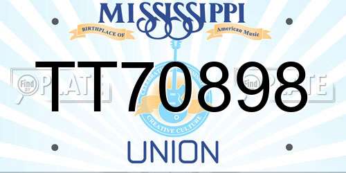 TT70898 Mississippi License Plate