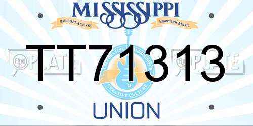 TT71313 Mississippi License Plate