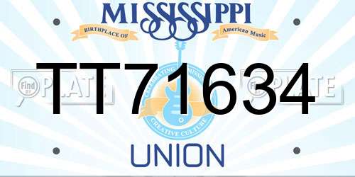 TT71634 Mississippi License Plate