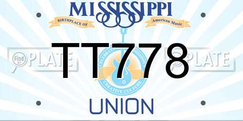 TT778 Mississippi License Plate