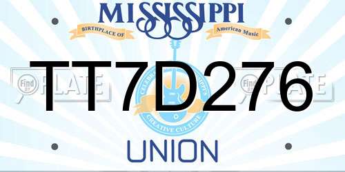 TT7D276 Mississippi License Plate
