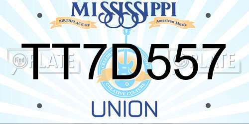 TT7D557 Mississippi License Plate