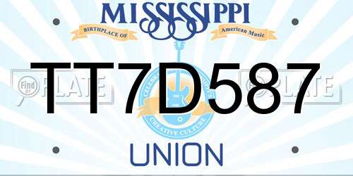 TT7D587 Mississippi License Plate