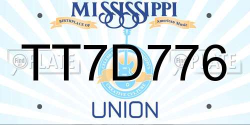 TT7D776 Mississippi License Plate